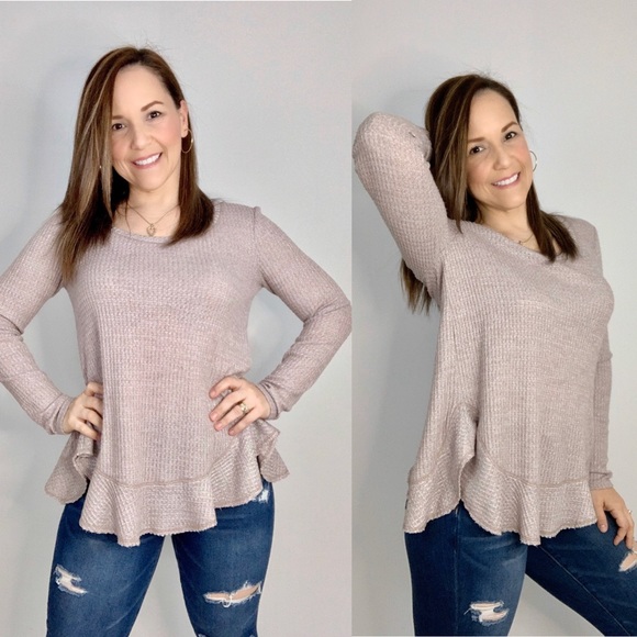 Anthropologie Tops - Anthropology Soft Waffle Long Sleeve Top